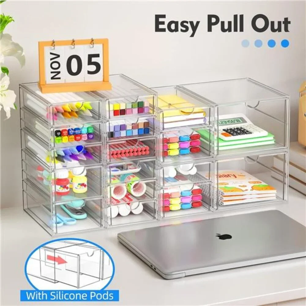 Acrylic Makeup Organizer with 13 Drawers, Bathroom Counter Organizer, Acrylic
